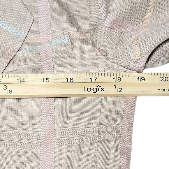 Michelle Stuart Skirt Suit Women's Sz 4 Tan Multi Plaid Padded Shoulder 2 Piece - Picture 8 of 12